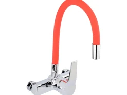 BATERIA ZLEWOZMYWAKOWA ŚCIENNA Z ELASTYCZNĄ WYLEWKĄ FLEXIBLE RED
