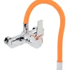 BATERIA ZLEWOZMYWAKOWA ŚCIENNA Z ELASTYCZNĄ WYLEWKĄ FLEXIBLE ORANGE