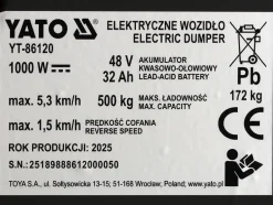 ELEKTRYCZNE WOZIDŁO MOC 1000W, ŁADOWNOŚĆ 500KG
