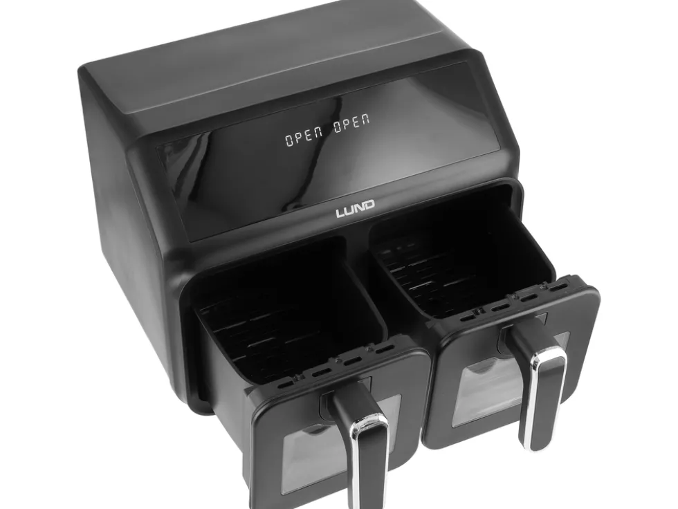 FRYTKOWNICA BEZTŁUSZCZOWA AIR FRYER 2200W 4L+4L CZARNA
