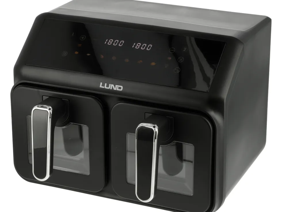 FRYTKOWNICA BEZTŁUSZCZOWA AIR FRYER 2200W 4L+4L CZARNA
