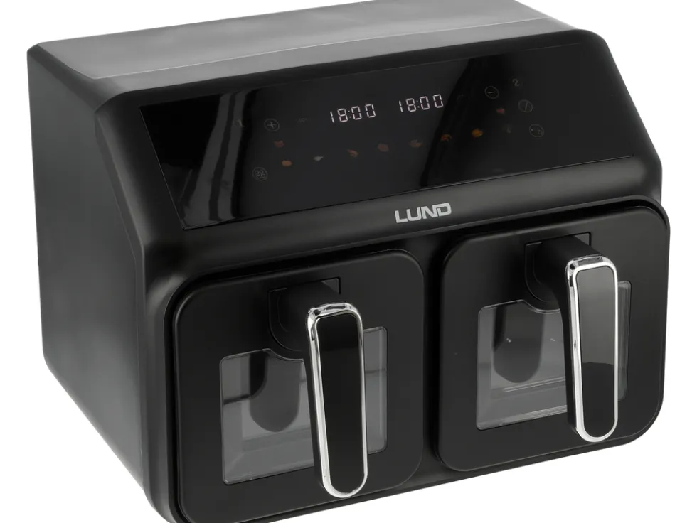 FRYTKOWNICA BEZTŁUSZCZOWA AIR FRYER 2200W 4L+4L CZARNA