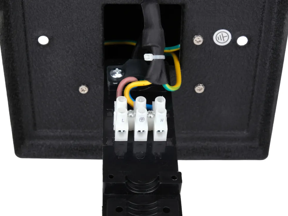 GNIAZDO OGRODOWE SŁUPEK STAL IP44 2X230V Z PROGRAMATOREM