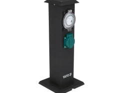 GNIAZDO OGRODOWE SŁUPEK STAL IP44 2X230V Z PROGRAMATOREM