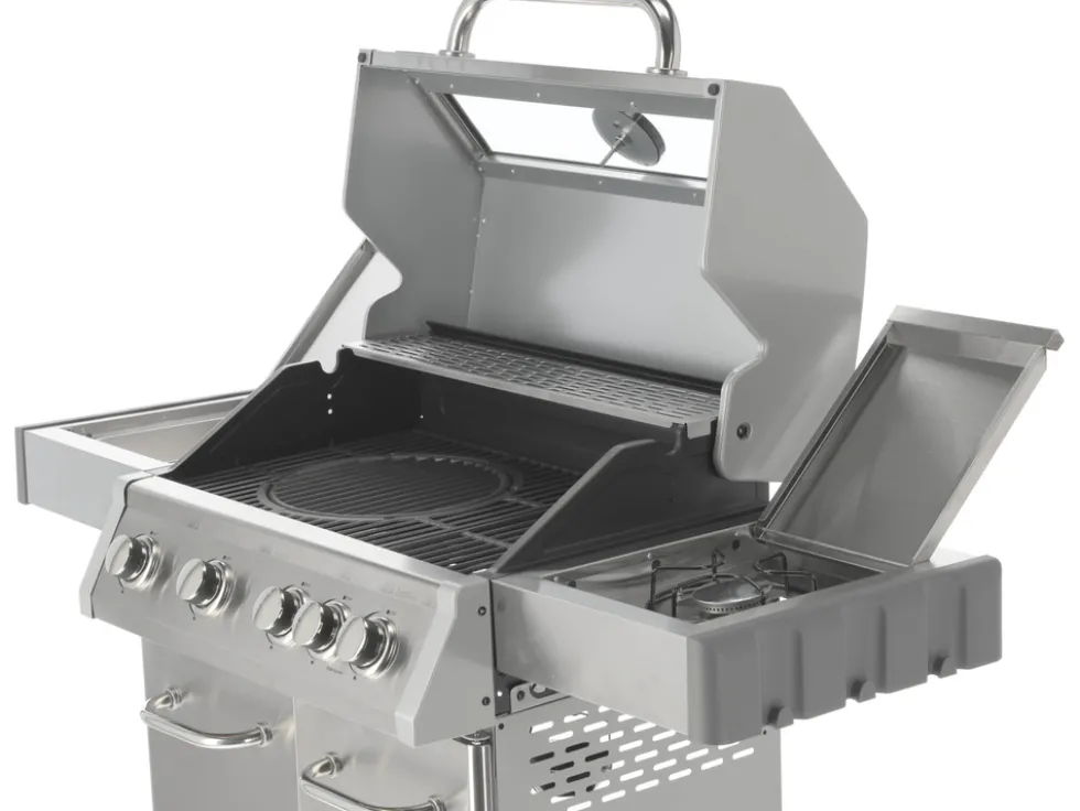 GRILL GAZOWY ITAMI 4+1 STAL NIERDZEWNA 14,2KW, Z SZYBĄ