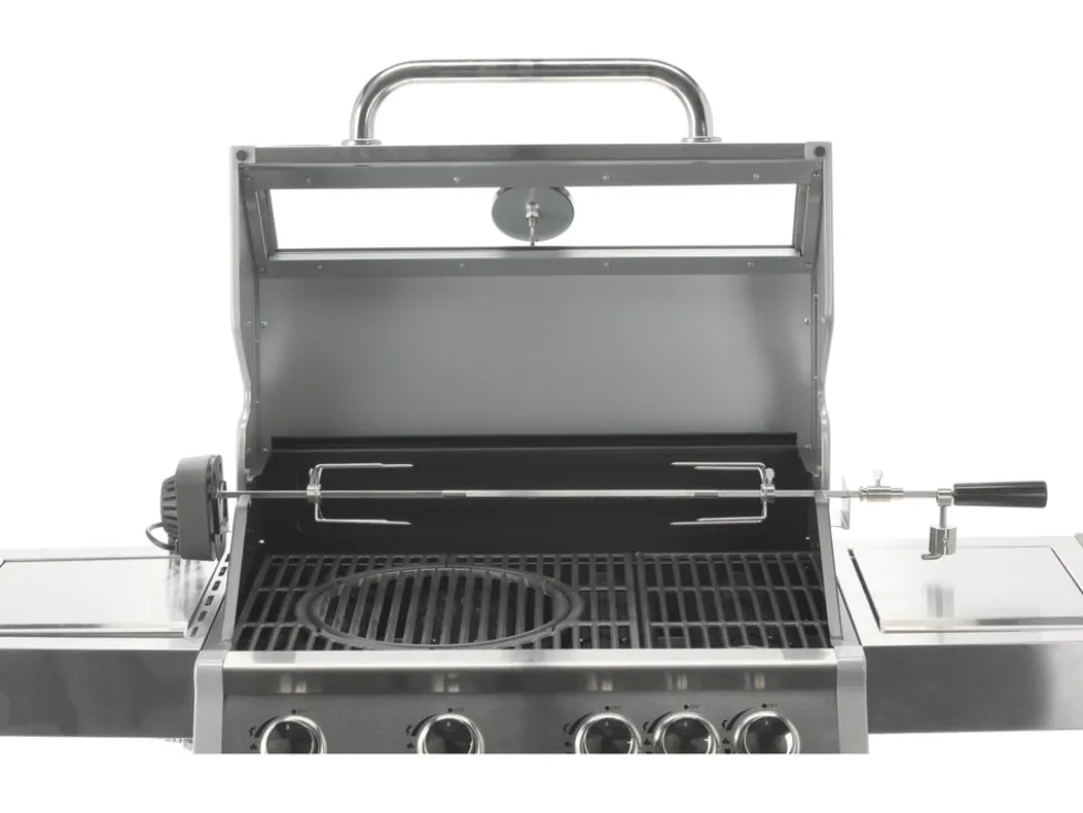 GRILL GAZOWY ITAMI 4+1 STAL NIERDZEWNA 14,2KW, Z SZYBĄ
