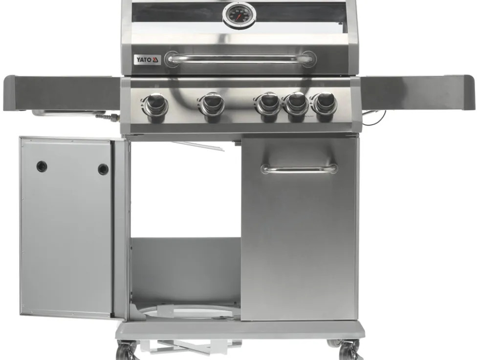 GRILL GAZOWY ITAMI 4+1 STAL NIERDZEWNA 14,2KW, Z SZYBĄ