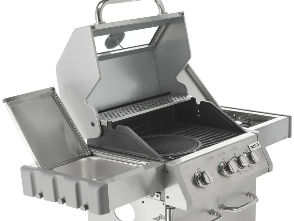 GRILL GAZOWY ITAMI 3+1 STAL NIERDZEWNA 11,5KW, Z SZYBĄ