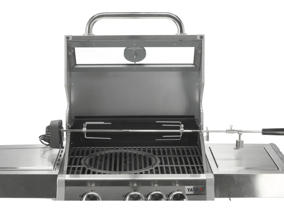GRILL GAZOWY ITAMI 3+1 STAL NIERDZEWNA 11,5KW, Z SZYBĄ