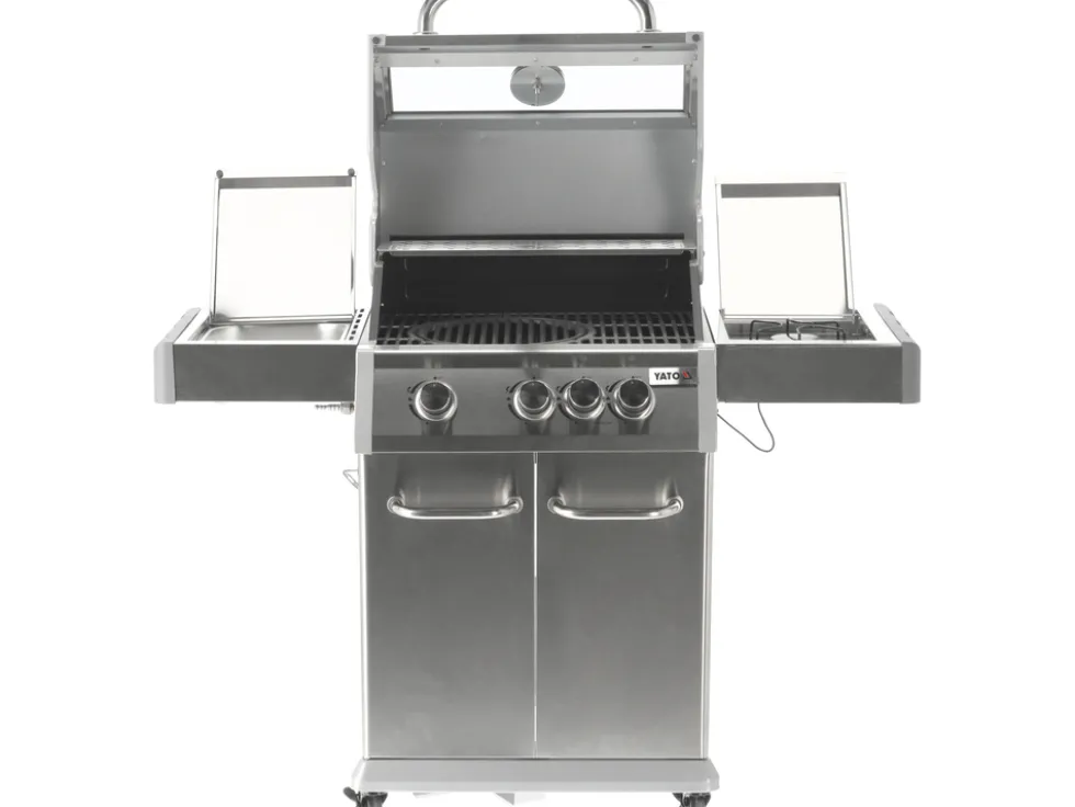 GRILL GAZOWY ITAMI 3+1 STAL NIERDZEWNA 11,5KW, Z SZYBĄ