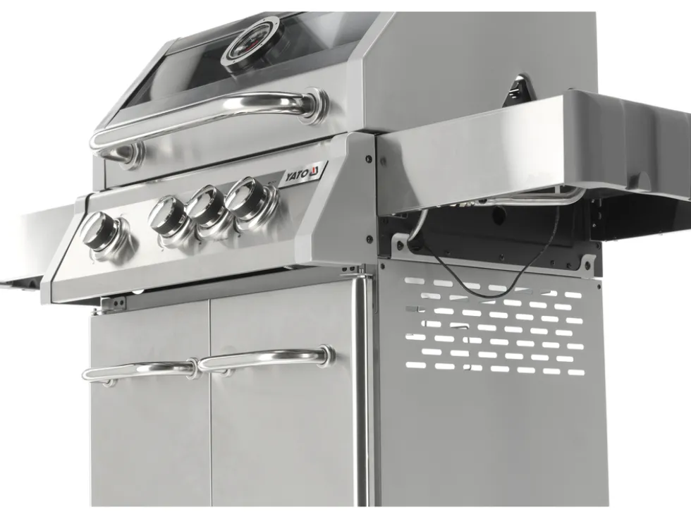 GRILL GAZOWY ITAMI 3+1 STAL NIERDZEWNA 11,5KW, Z SZYBĄ