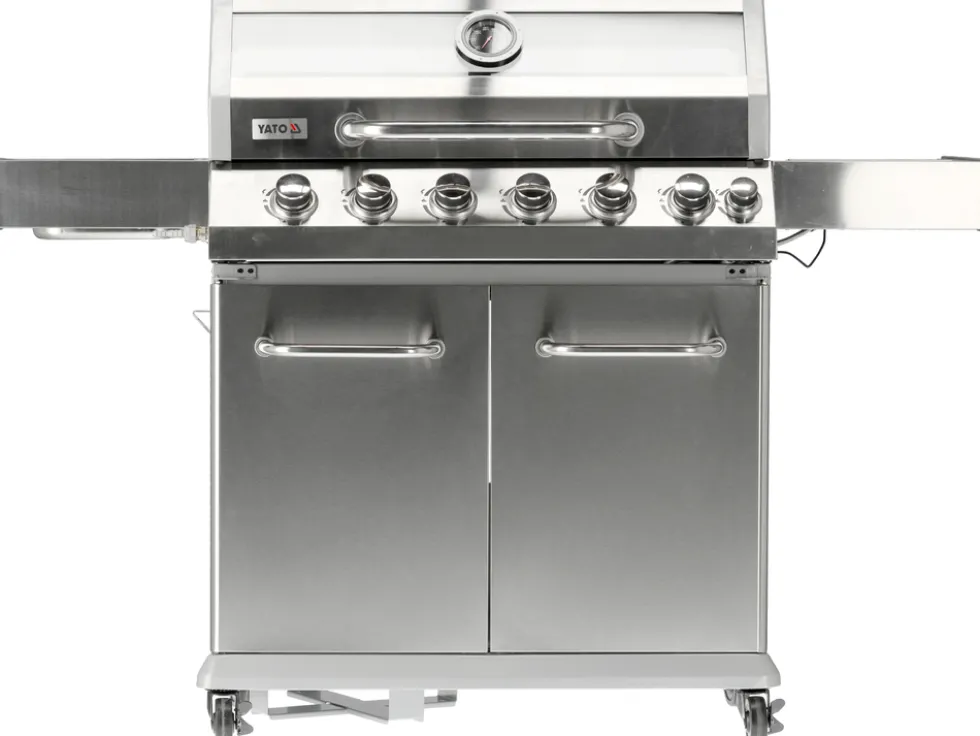 GRILL GAZOWY ITAMI 6+1 STAL NIERDZEWNA 20,5KW, Z SZYBĄ