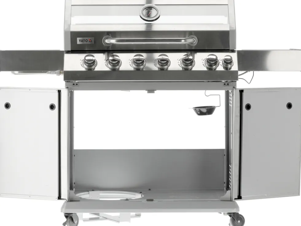 GRILL GAZOWY ITAMI 6+1 STAL NIERDZEWNA 20,5KW, Z SZYBĄ