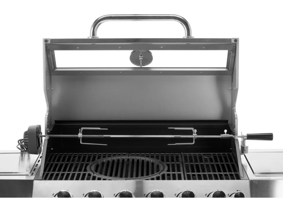 GRILL GAZOWY ITAMI 6+1 STAL NIERDZEWNA 20,5KW, Z SZYBĄ