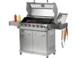 GRILL GAZOWY ITAMI 6+1 STAL NIERDZEWNA 20,5KW, Z SZYBĄ