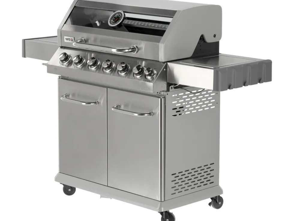 GRILL GAZOWY ITAMI 6+1 STAL NIERDZEWNA 20,5KW, Z SZYBĄ