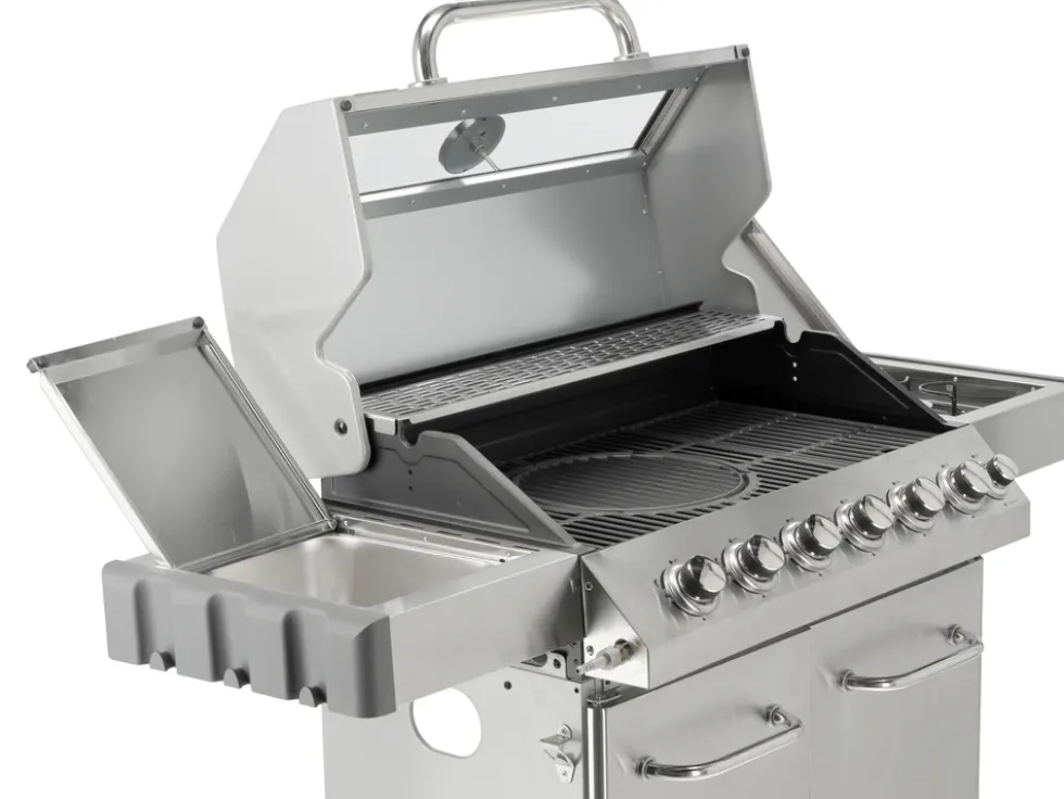 GRILL GAZOWY ITAMI 6+1 STAL NIERDZEWNA 20,5KW, Z SZYBĄ