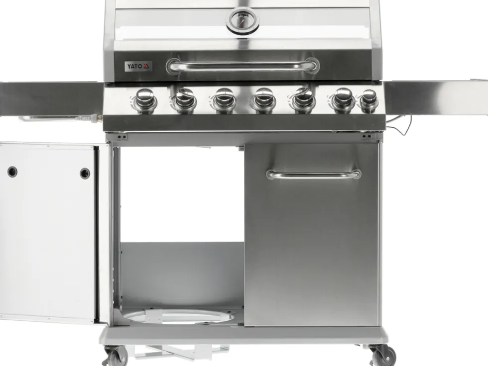 GRILL GAZOWY ITAMI 6+1 STAL NIERDZEWNA 20,5KW, Z SZYBĄ