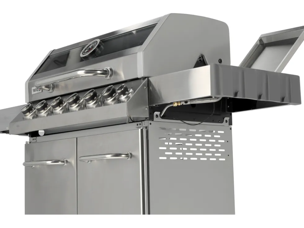 GRILL GAZOWY ITAMI 6+1 STAL NIERDZEWNA 20,5KW, Z SZYBĄ