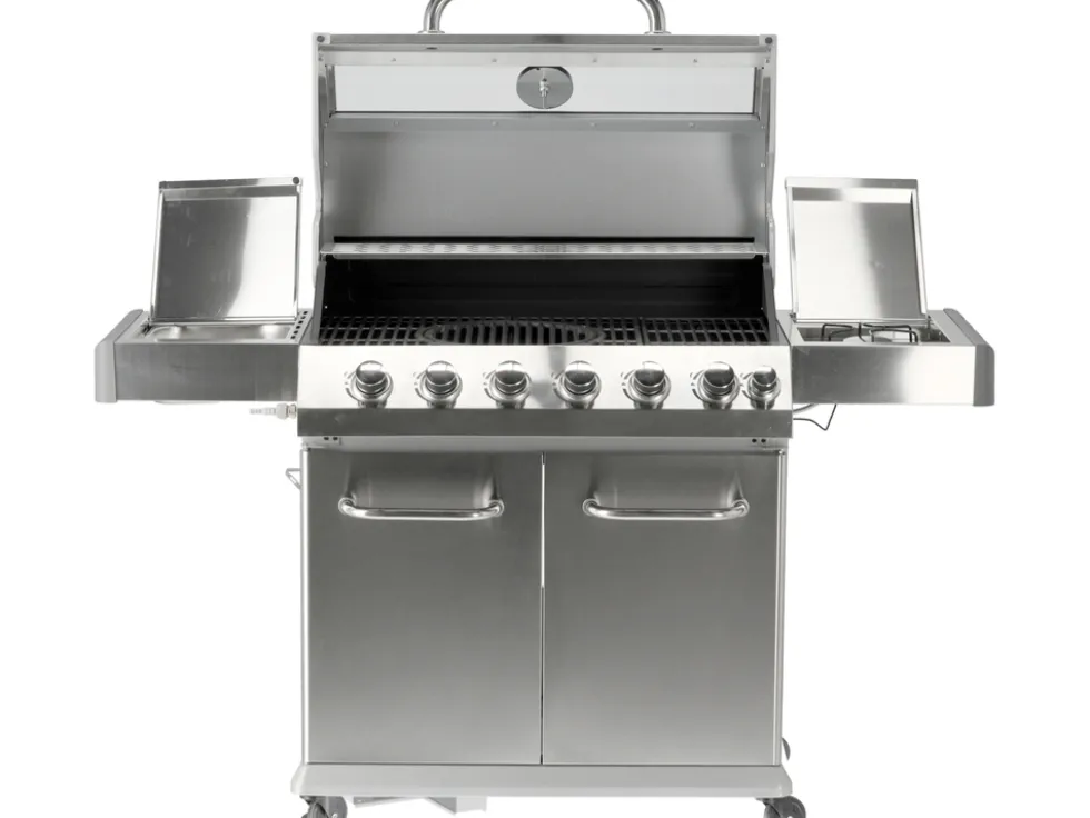 GRILL GAZOWY ITAMI 6+1 STAL NIERDZEWNA 20,5KW, Z SZYBĄ
