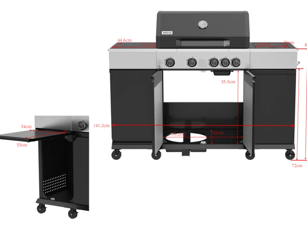 GRILL GAZOWY, MINI KUCHNIA 4+1, 14,5KW