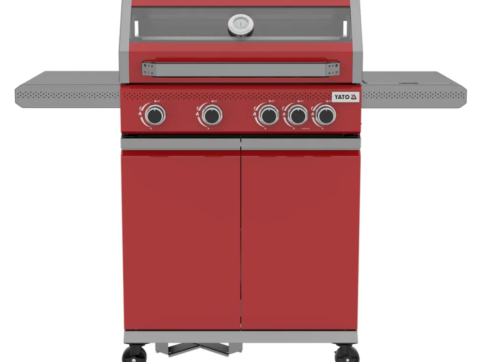GRILL GAZOWY OKAYA 4+1, 14,2KW, CZERWONY