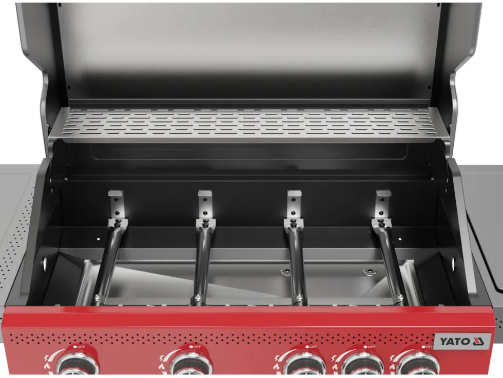 GRILL GAZOWY OKAYA 4+1, 14,2KW, CZERWONY