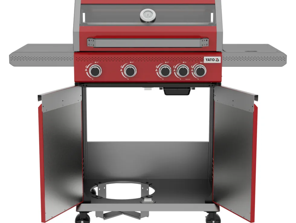 GRILL GAZOWY OKAYA 4+1, 14,2KW, CZERWONY