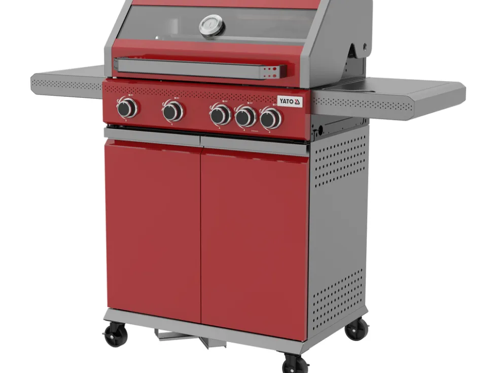 GRILL GAZOWY OKAYA 4+1, 14,2KW, CZERWONY