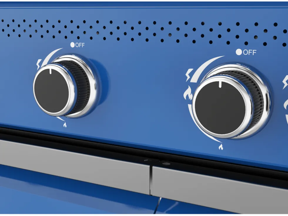 GRILL GAZOWY OKAYA 4+1, 14,2KW, Z SZYBĄ, NIEBIESKI