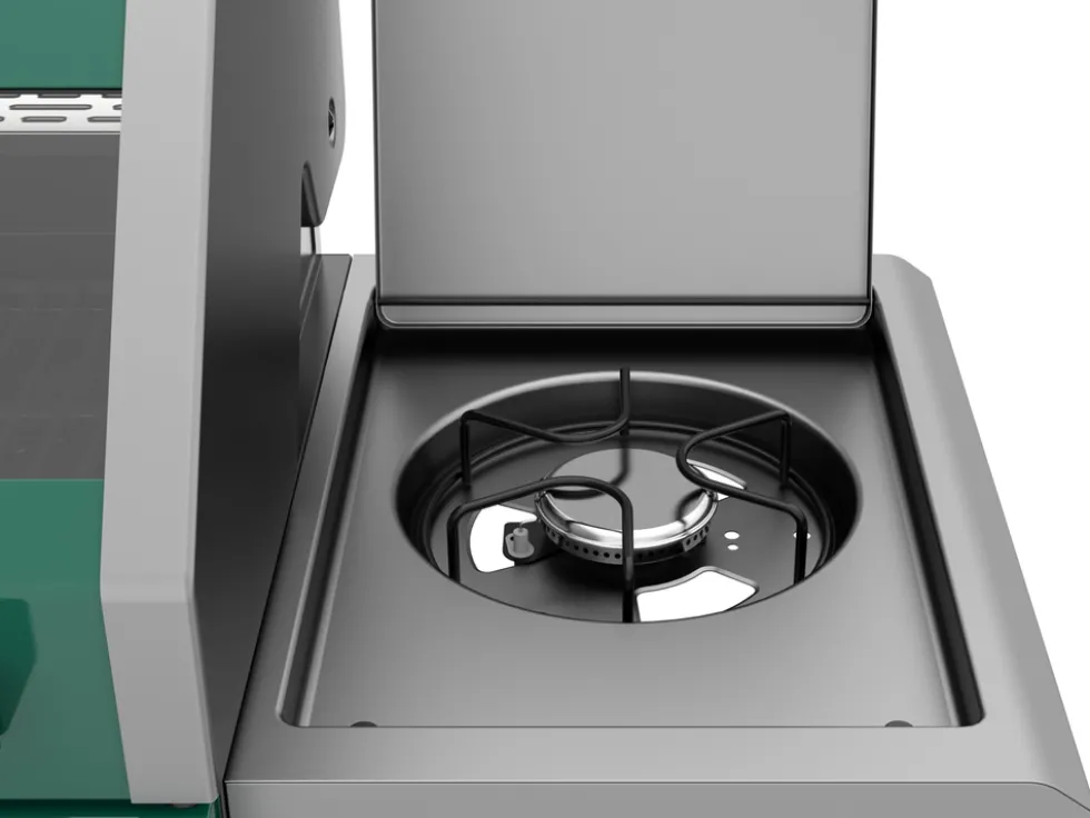 GRILL GAZOWY OKAYA 4+1, 14,2KW, Z SZYBĄ, ZIELONY