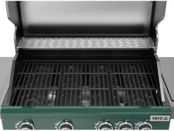 GRILL GAZOWY OKAYA 4+1, 14,2KW, Z SZYBĄ, ZIELONY