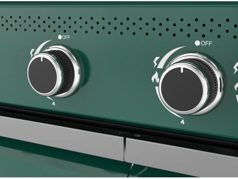 GRILL GAZOWY OKAYA 4+1, 14,2KW, Z SZYBĄ, ZIELONY