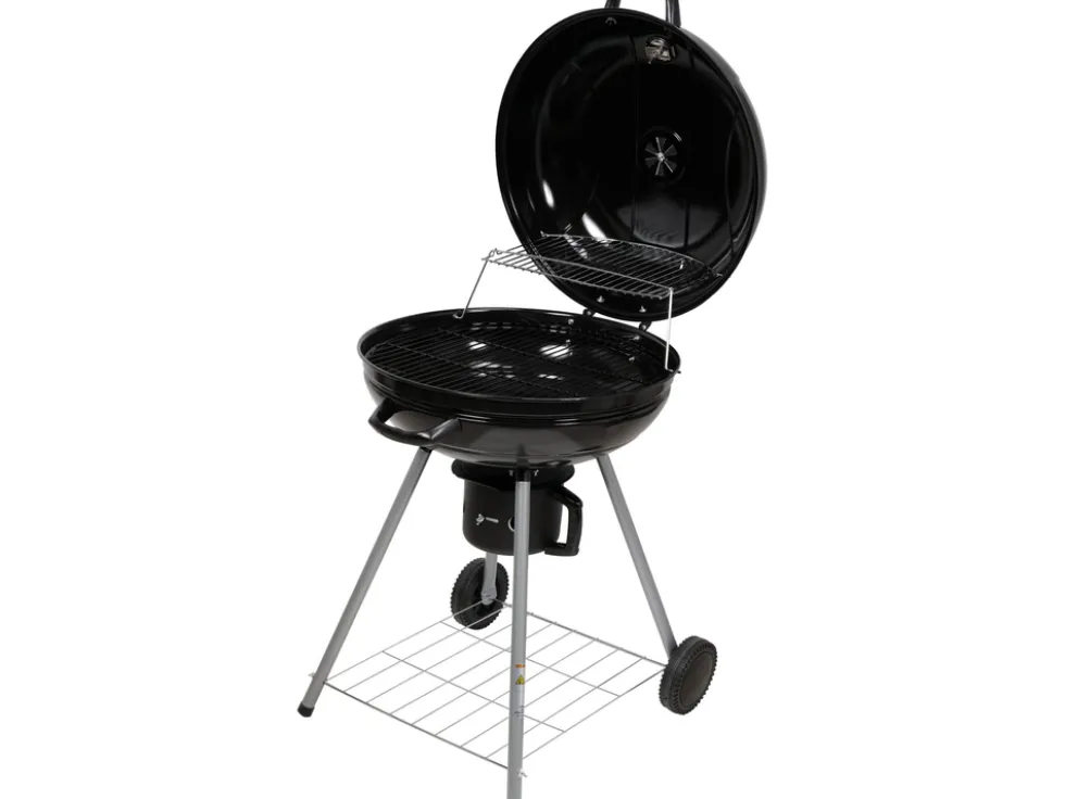 GRILL OGRODOWY WĘGLOWY OKRĄGŁY Z POKRYWĄ, ŚREDNICA 54 CM