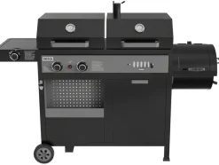 GRILL 4W1, GAZOWY + WĘGLOWY + WĘDZARNIA + PALNIK BOCZNY, 8,5KW