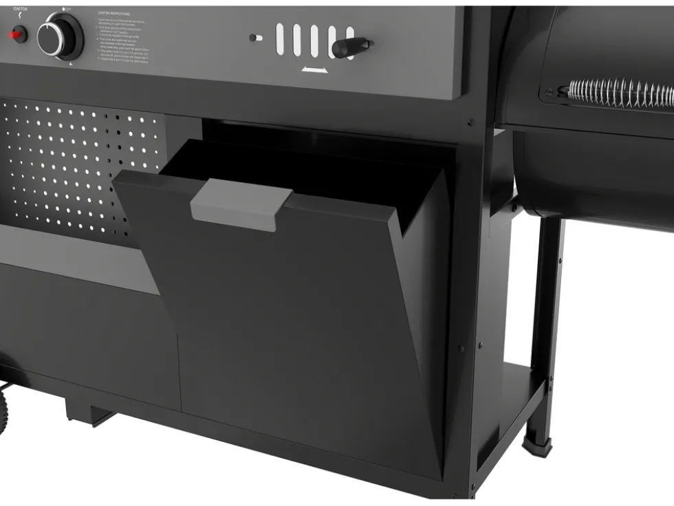 GRILL 4W1, GAZOWY + WĘGLOWY + WĘDZARNIA + PALNIK BOCZNY, 8,5KW