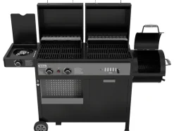 GRILL 4W1, GAZOWY + WĘGLOWY + WĘDZARNIA + PALNIK BOCZNY, 8,5KW