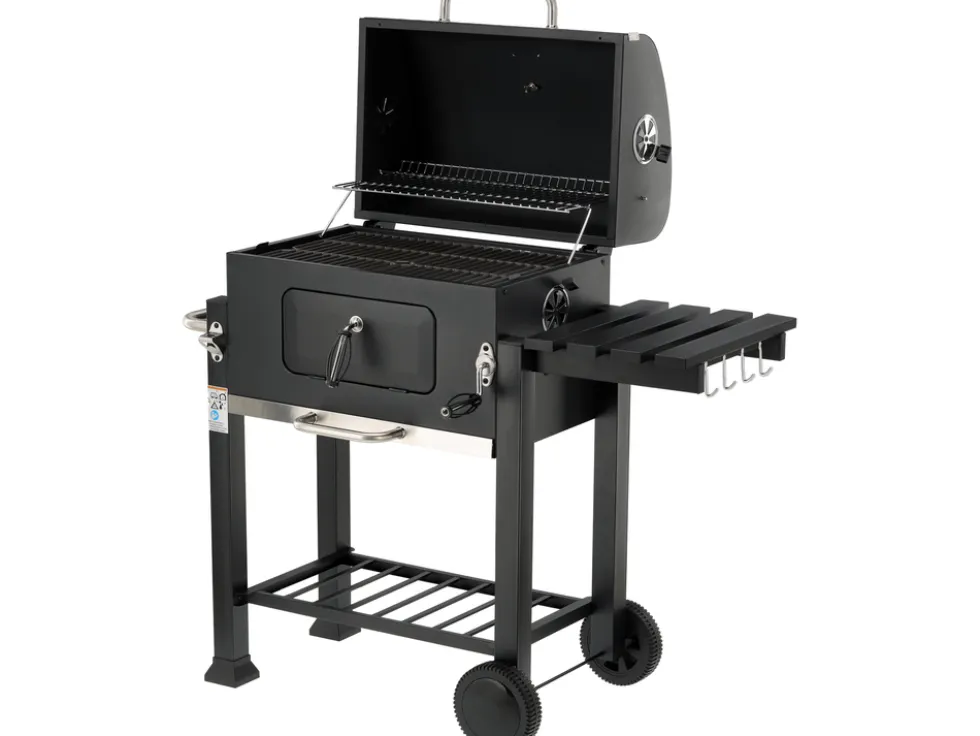 GRILL WĘGLOWY DELUXE, ŻELIWNY RUSZT 54X37CM