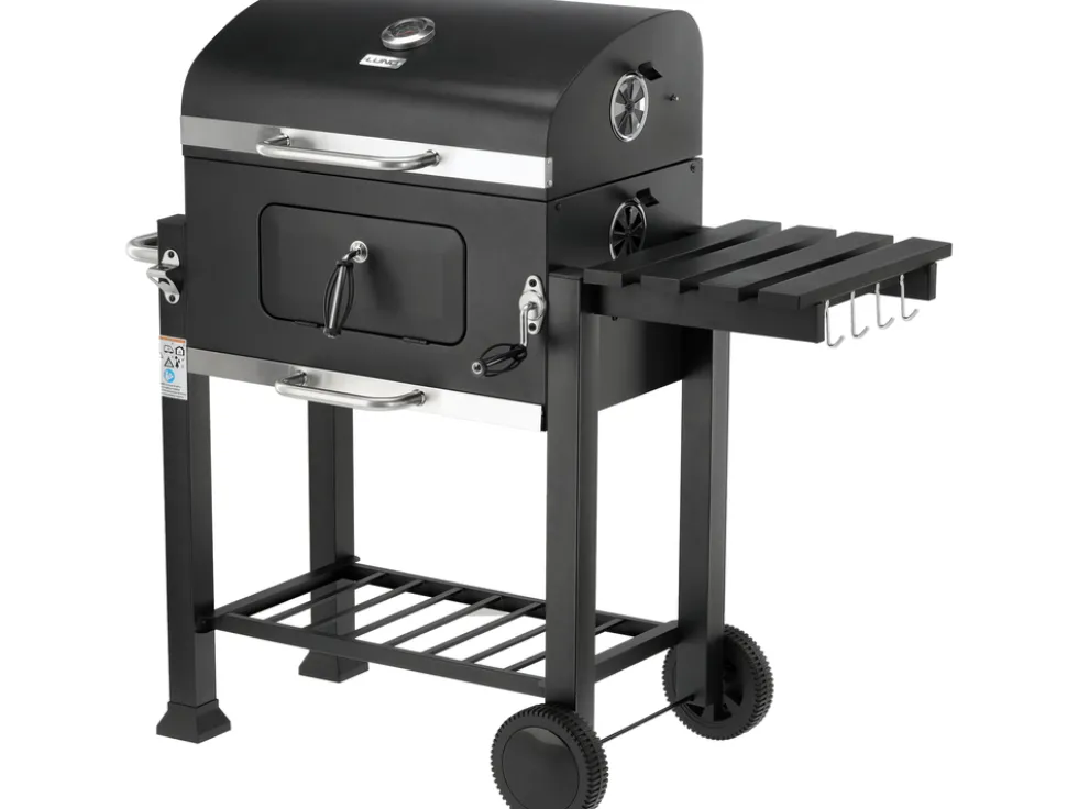 GRILL WĘGLOWY DELUXE, ŻELIWNY RUSZT 54X37CM