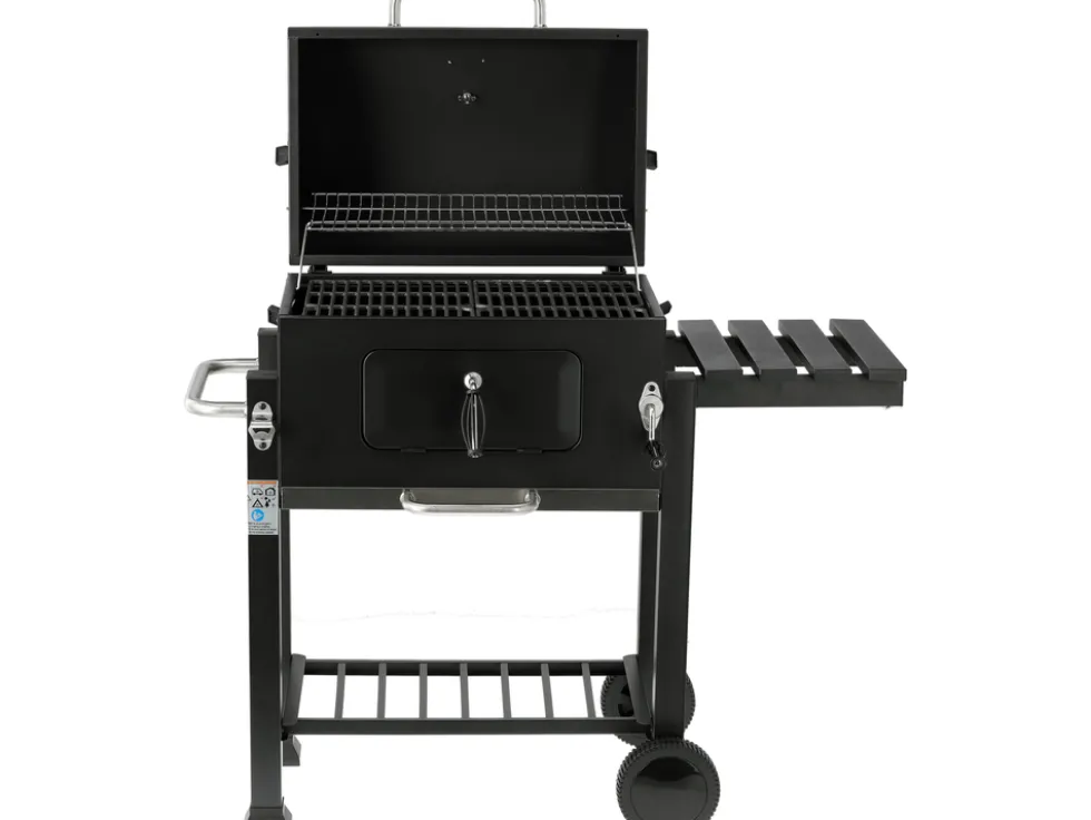 GRILL WĘGLOWY DELUXE, ŻELIWNY RUSZT 54X37CM