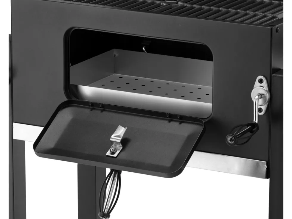 GRILL WĘGLOWY DELUXE, ŻELIWNY RUSZT 54X37CM