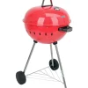 GRILL WĘGLOWY OKRĄGŁY 54CM CZERWONY