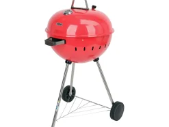 GRILL WĘGLOWY OKRĄGŁY 54CM CZERWONY