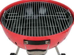 GRILL WĘGLOWY OKRĄGŁY 54CM CZERWONY
