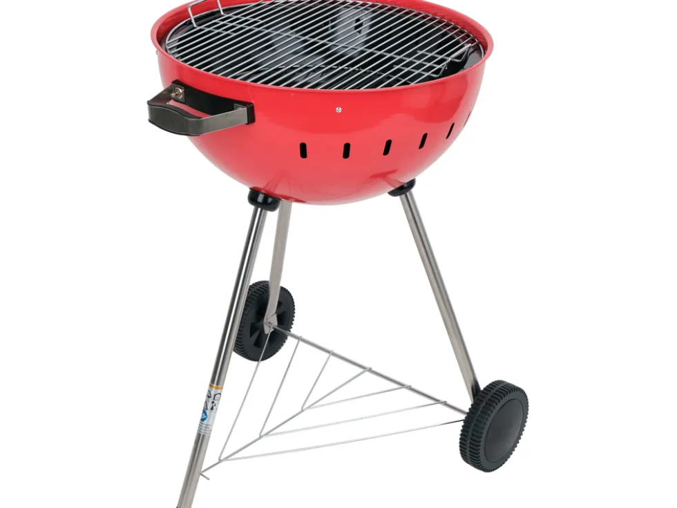 GRILL WĘGLOWY OKRĄGŁY 54CM CZERWONY