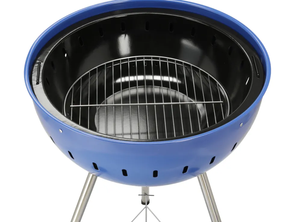 GRILL WĘGLOWY OKRĄGŁY 54CM NIEBIESKI