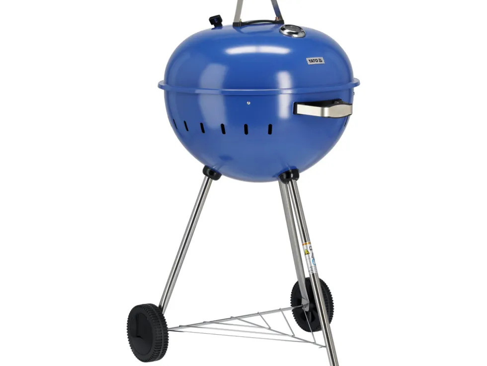 GRILL WĘGLOWY OKRĄGŁY 54CM NIEBIESKI