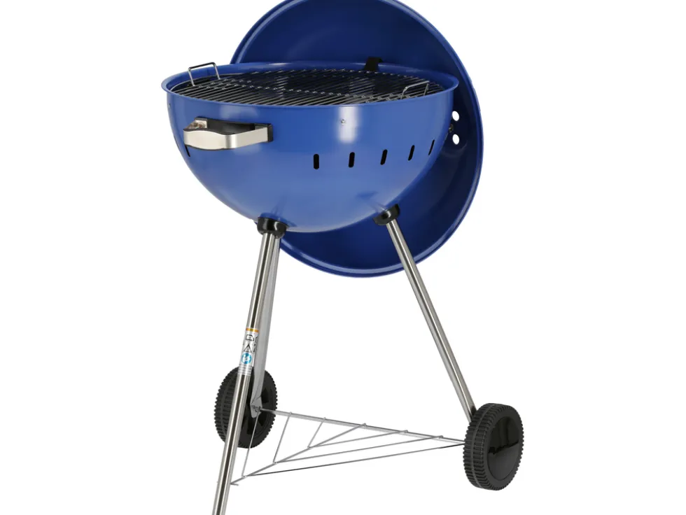 GRILL WĘGLOWY OKRĄGŁY 54CM NIEBIESKI