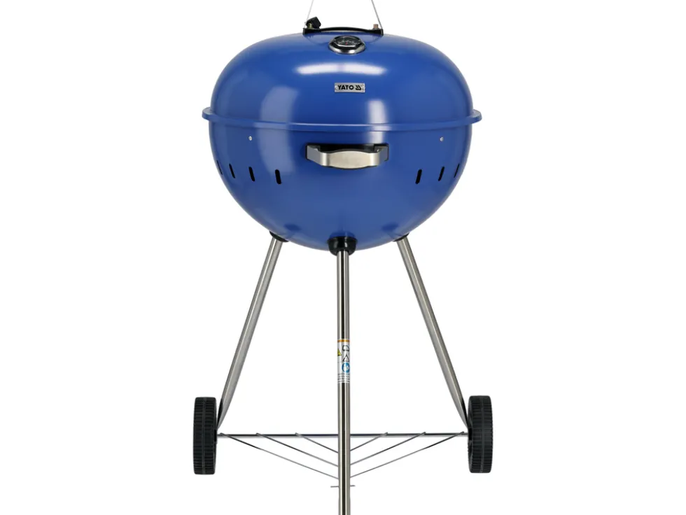GRILL WĘGLOWY OKRĄGŁY 54CM NIEBIESKI