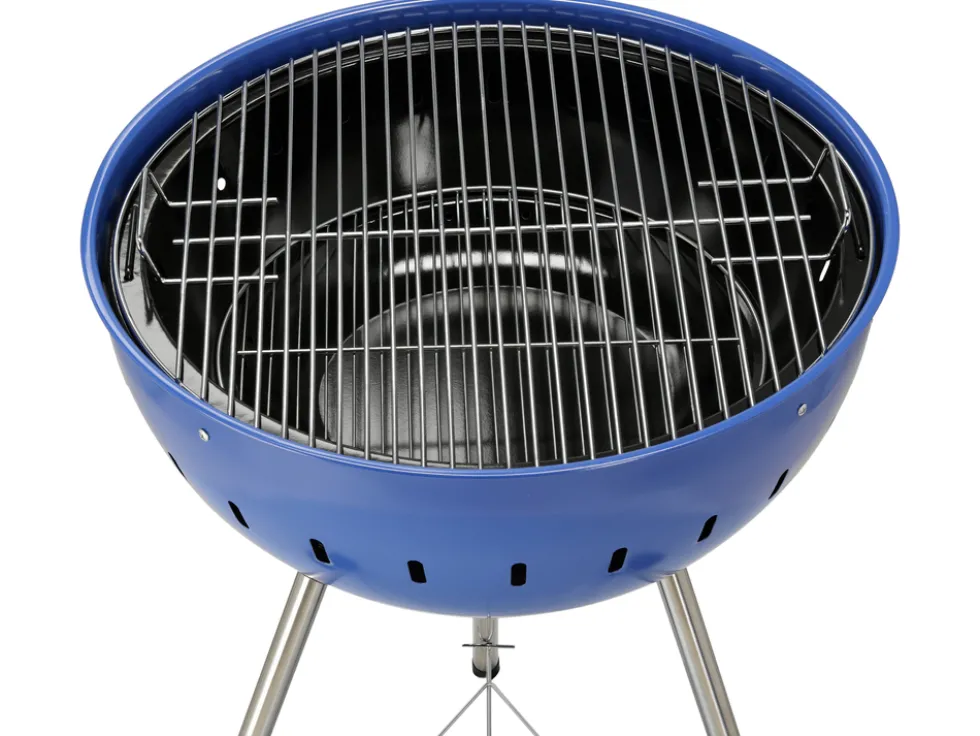 GRILL WĘGLOWY OKRĄGŁY 54CM NIEBIESKI